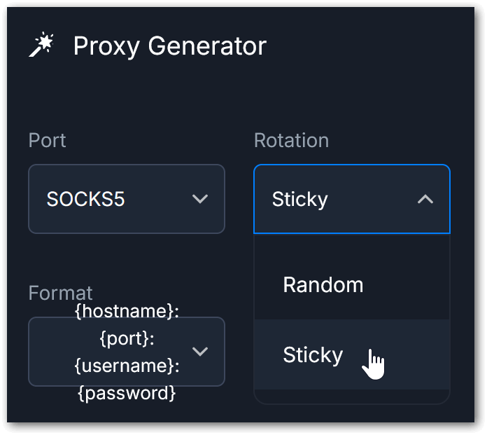 Setting up IP address rotation in the RESI.GG proxy provider dashboard