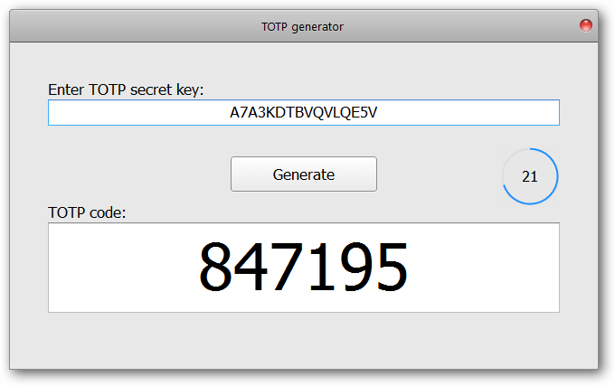 TOTP code generator in MailBot