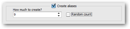 Aliases creation settings