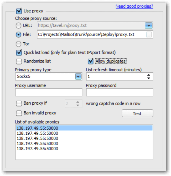 socks5 proxy list