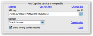 CapMonster and XEvil links on Captcha tab