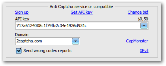 Anti captcha key