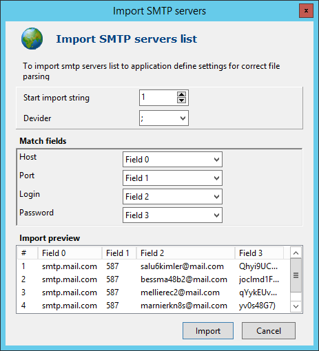 SMTP accounts import in Atomic Mail Sender