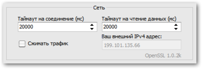 Внешний IPv4-адрес компьютера на вкладке 