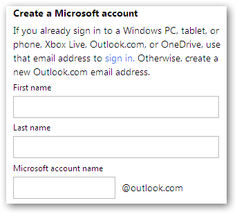 Outlook.com - единственный доступный домен