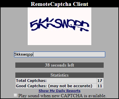 Manual Outlook CAPTCHA recognition using rcaptcha script