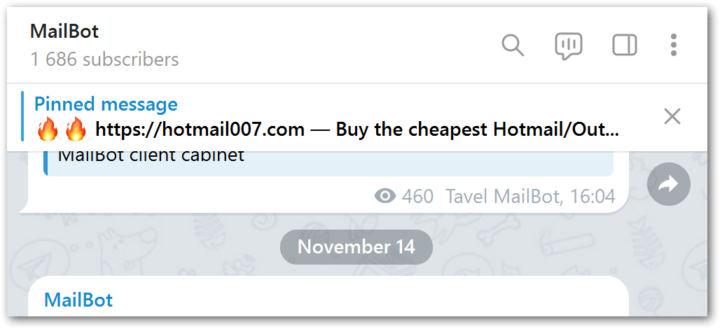 hotmail007 pinned post in MailBot Telegram channel hotmail007 pinned post in MailBot Telegram channel