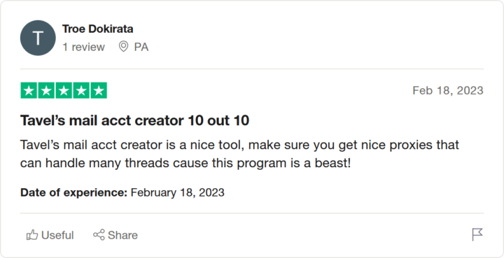 Отзыв Troe Dokirata на Trustpilot