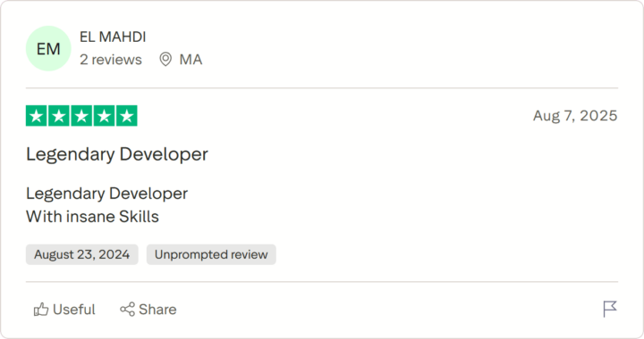 Review from EL MAHDI on Trustpilot