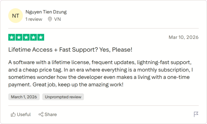 Отзыв Nguyen Tien Dzung на Trustpilot
